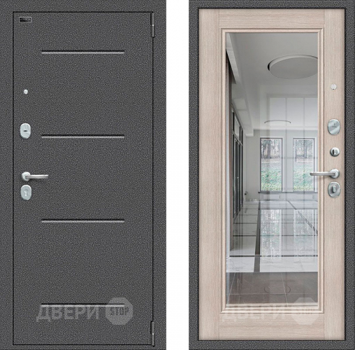 Входная металлическая Дверь Bravo Porta S-2 104/П61 с зеркалом Капучино в Старой Купавне