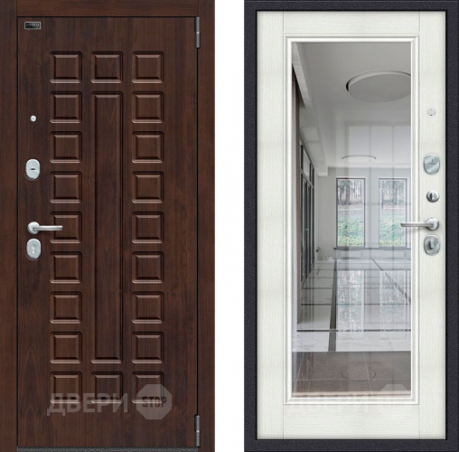 Входная металлическая Дверь Bravo Porta S-3 51/П61 с зеркалом Бьянко в Старой Купавне