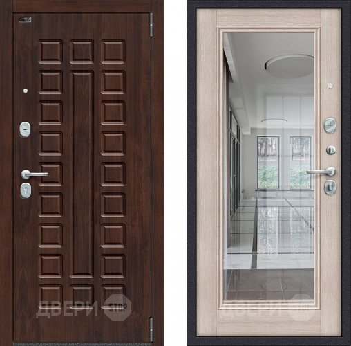 Входная металлическая Дверь Bravo Porta S-3 51/П61 с зеркалом Капучино в Старой Купавне