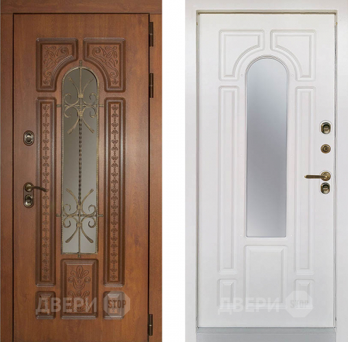 Дверь Заводская Лацио Термо Орех золотой/ Вайт (с терморазрывом) в Старой Купавне