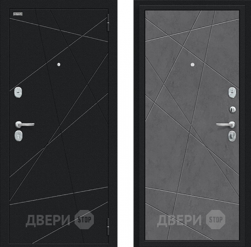 Входная металлическая Дверь Bravo Граффити-5 Букле черное/Slate Art в Старой Купавне