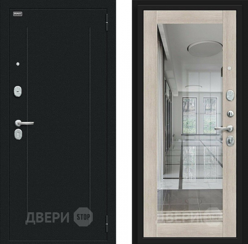 Входная металлическая Дверь Bravo Флэш Букле черное/Cappuccino Veralinga в Старой Купавне