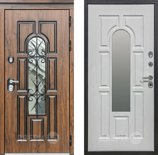 Входная металлическая Дверь Сударь МХ-32 Винорит Альберо Браш с Ковкой и окном в Старой Купавне