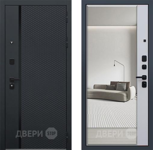 Входная металлическая Дверь АСД Ньюкасл с зеркалом в Старой Купавне