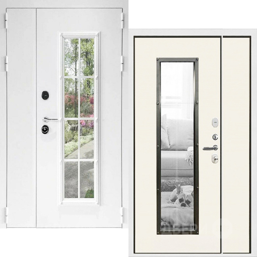 Входная металлическая Дверь Дверной Континент Тичино Двустворчатая Белая в Старой Купавне