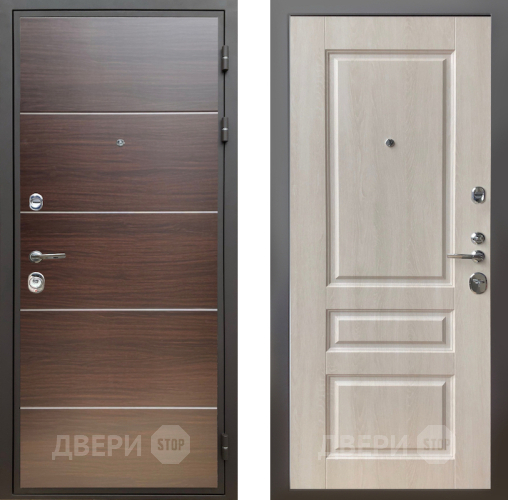Входная металлическая Дверь Шелтер (SHELTER) Комфорт Венге структурный горизонт 3 Дуб филадельфия крем в Старой Купавне