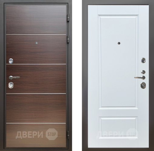 Входная металлическая Дверь Шелтер (SHELTER) Комфорт Венге структурный горизонт 4 Белый матовый в Старой Купавне