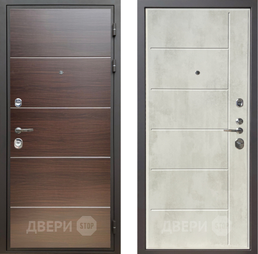 Входная металлическая Дверь Шелтер (SHELTER) Комфорт Венге структурный горизонт 11 Бетон крем в Старой Купавне