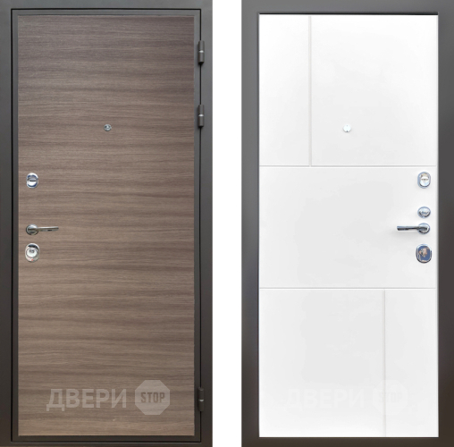 Входная металлическая Дверь Шелтер (SHELTER) Комфорт Дуб тоскано поперечный 8 Белый матовый в Старой Купавне