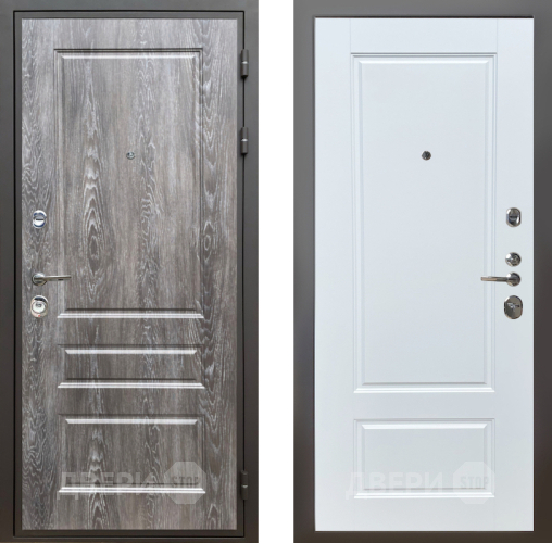 Входная металлическая Дверь Шелтер (SHELTER) Комфорт Дуб шале серебро 4 Белый матовый в Старой Купавне