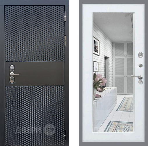 Входная металлическая Дверь Стоп БЛЭК CISA Зеркало Белый ясень в Старой Купавне