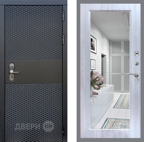 Входная металлическая Дверь Стоп БЛЭК CISA Зеркало Сандал белый в Старой Купавне