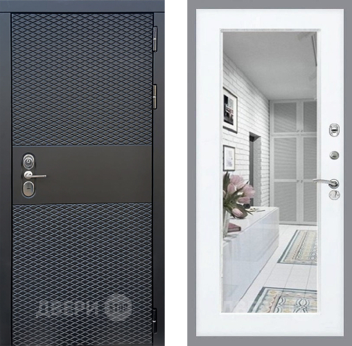 Входная металлическая Дверь Стоп БЛЭК CISA Зеркало Силк Сноу в Старой Купавне