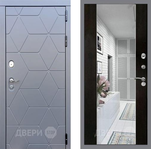 Входная металлическая Дверь Стоп КОСМО Зеркало СБ-16 Венге в Старой Купавне