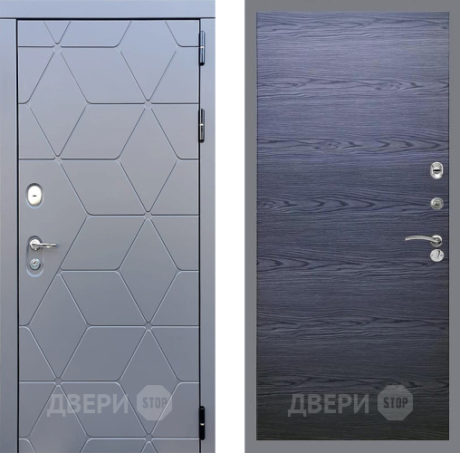 Входная металлическая Дверь Стоп КОСМО Гладкая Дуб тангенальный черный в Старой Купавне