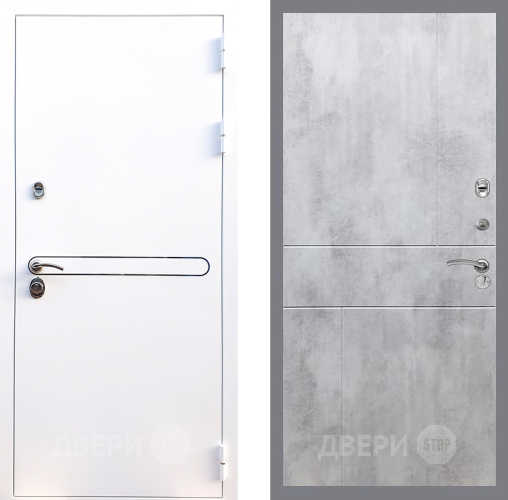 Входная металлическая Дверь Стоп Лайн Вайт ФЛ-290 Бетон светлый в Старой Купавне