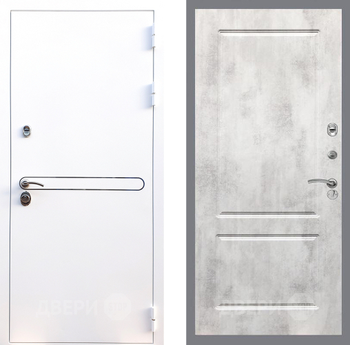 Входная металлическая Дверь Стоп Лайн Вайт ФЛ-117 Бетон светлый в Старой Купавне