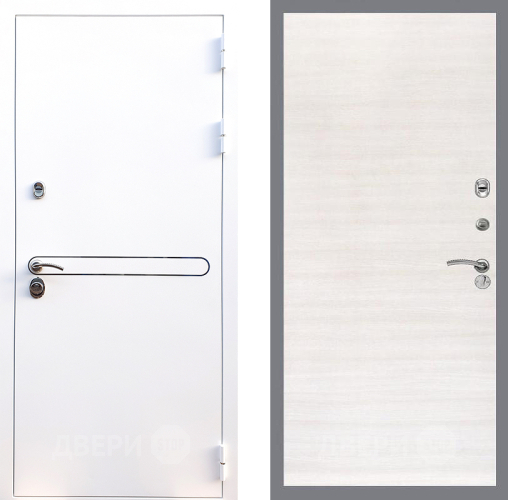 Входная металлическая Дверь Стоп Лайн Вайт Гладкая Акация светлая в Старой Купавне