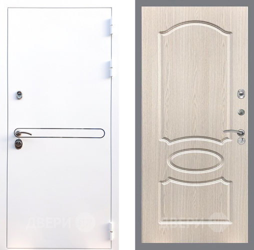 Входная металлическая Дверь Стоп Лайн Вайт ФЛ-128 Беленый дуб в Старой Купавне