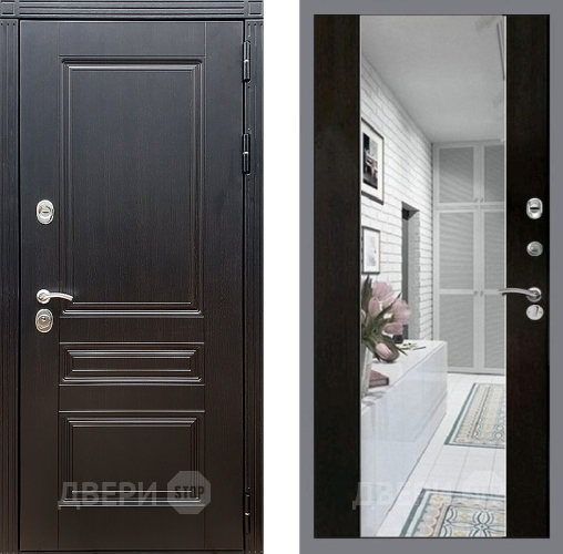 Входная металлическая Дверь Стоп МЕГАПОЛИС Зеркало СБ-16 Венге в Старой Купавне