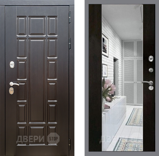 Входная металлическая Дверь Стоп НЬЮ ЙОРК Зеркало СБ-16 Венге в Старой Купавне