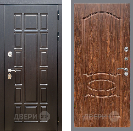 Входная металлическая Дверь Стоп НЬЮ ЙОРК ФЛ-128 орех тисненый в Старой Купавне