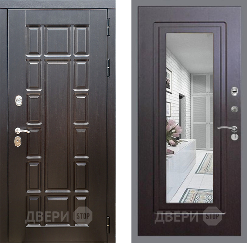 Входная металлическая Дверь Стоп НЬЮ ЙОРК Зеркало ФЛ-120 Венге в Старой Купавне