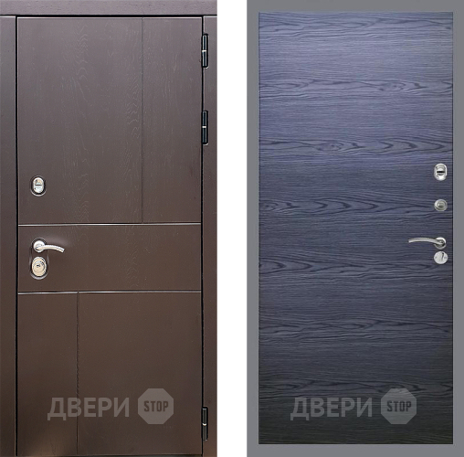 Входная металлическая Дверь Стоп УРБАН Гладкая Дуб тангенальный черный в Старой Купавне