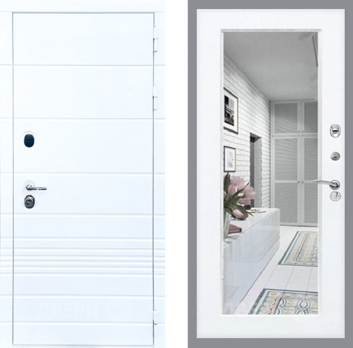 Входная металлическая Дверь Стоп ТРЕНДО Зеркало Силк Сноу в Старой Купавне