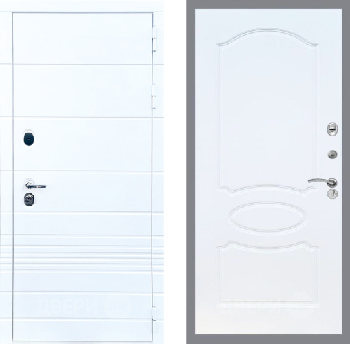 Входная металлическая Дверь Стоп ТРЕНДО ФЛ-128 Белый ясень в Старой Купавне
