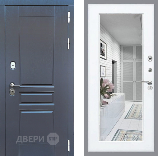 Входная металлическая Дверь Стоп ПЛАТИНУМ Зеркало Силк Сноу в Старой Купавне