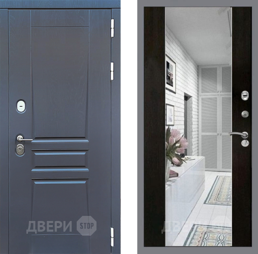 Входная металлическая Дверь Стоп ПЛАТИНУМ Зеркало СБ-16 Венге в Старой Купавне