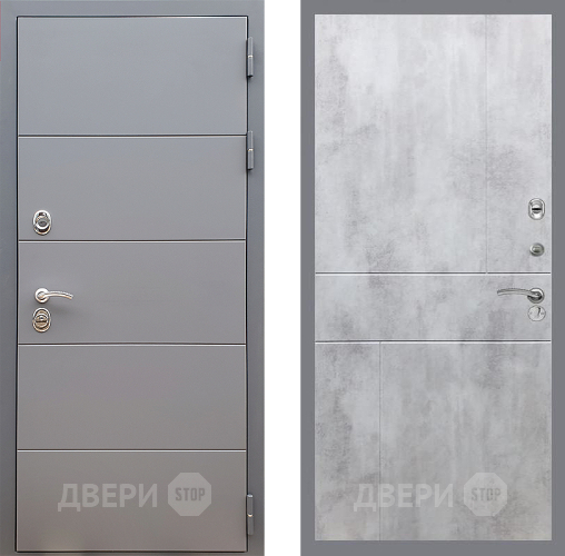 Входная металлическая Дверь Стоп АРТ ГРАФИТ ФЛ-290 Бетон светлый в Старой Купавне