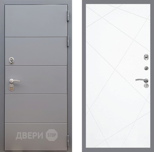 Входная металлическая Дверь Стоп АРТ ГРАФИТ ФЛ-291 Силк Сноу в Старой Купавне