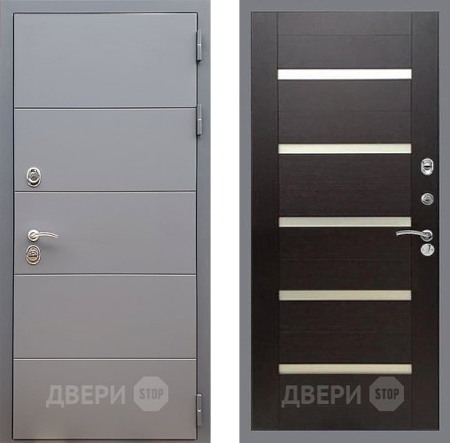 Входная металлическая Дверь Стоп АРТ ГРАФИТ СБ-14 венге поперечный в Старой Купавне