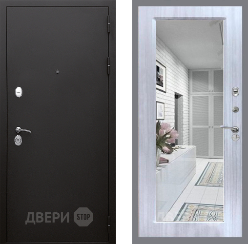 Входная металлическая Дверь Стоп КЛАССИК Шагрень Зеркало Сандал белый в Старой Купавне