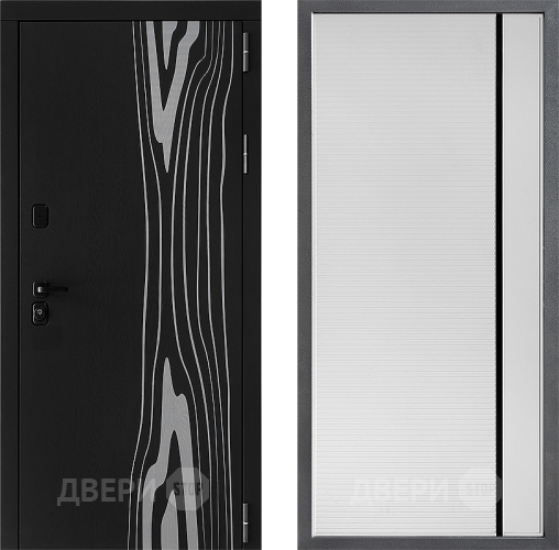Входная металлическая Дверь Дверной континент ДК-12 ФЛ-757 Черное Стекло Софт милк в Старой Купавне