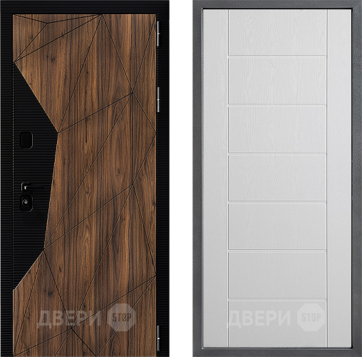 Входная металлическая Дверь Дверной континент ДК-11 ФЛ-Лайн Белое дерево в Старой Купавне