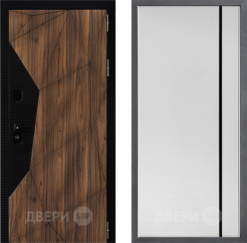 Входная металлическая Дверь Дверной континент ДК-11 ФЛ-757 Черное Стекло Софт милк в Старой Купавне