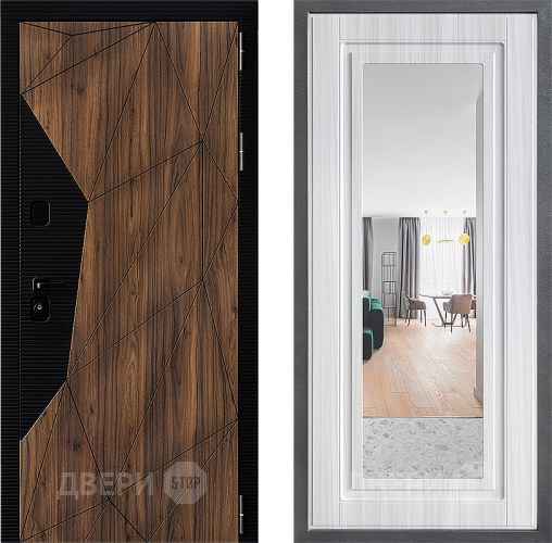 Дверь Дверной континент ДК-11 ФЛЗ Зеркало Сандал белый в Старой Купавне