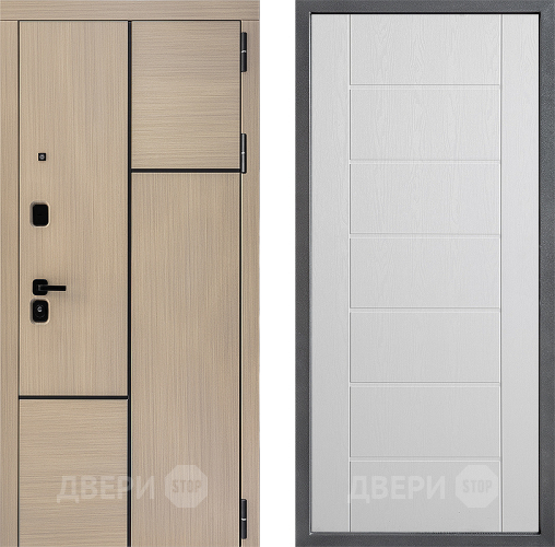 Входная металлическая Дверь Дверной континент ДК-14 ФЛ-Лайн Белое дерево в Старой Купавне