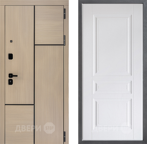 Входная металлическая Дверь Дверной континент ДК-14 ФЛ-243 Альберо Браш серебро в Старой Купавне