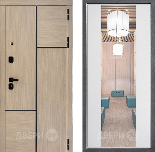 Дверь Дверной континент ДК-14 ФЛЗ-1 Зеркало Белый софт в Старой Купавне