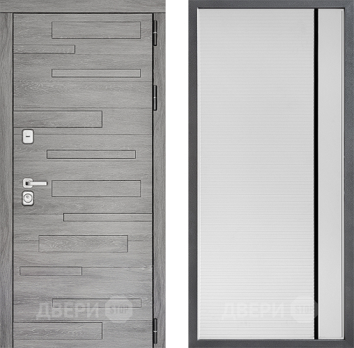 Входная металлическая Дверь Дверной континент ДК-10 ФЛ-757 Черное Стекло Софт милк в Старой Купавне