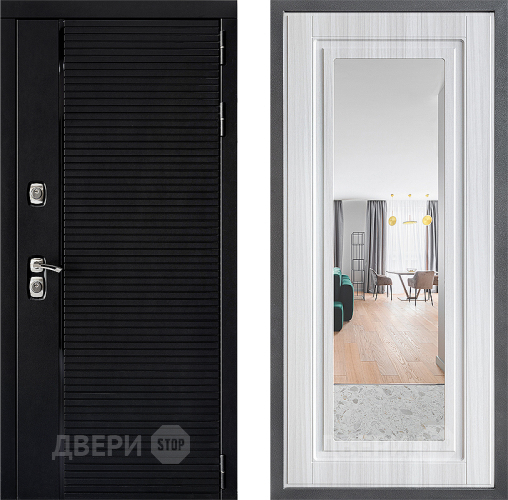 Входная металлическая Дверь Дверной континент ДК-1 ФЛЗ Зеркало Сандал белый в Старой Купавне