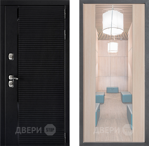 Входная металлическая Дверь Дверной континент ДК-1 ФЛЗ-1 Зеркало Капучино в Старой Купавне