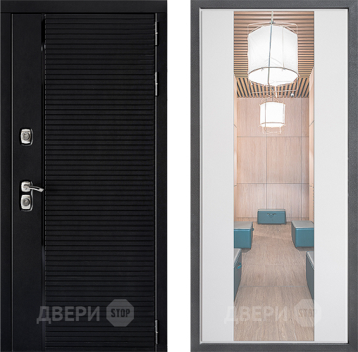 Входная металлическая Дверь Дверной континент ДК-1 ФЛЗ-1 Зеркало Белый софт в Старой Купавне