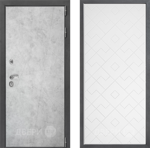 Входная металлическая Дверь Дверной континент ДК-3/743 ФЛ-Тиффани Белый софт в Старой Купавне