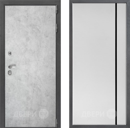 Входная металлическая Дверь Дверной континент ДК-3/743 ФЛ-757 Черное Стекло Софт милк в Старой Купавне