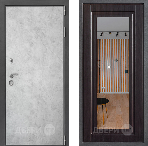 Входная металлическая Дверь Дверной континент ДК-3/743 ФЛЗ Зеркало Венге в Старой Купавне